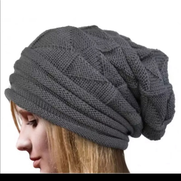 LAST 1!!!!!!!!!! Grey Slouchy Beanie Hat - Picture 2 of 3